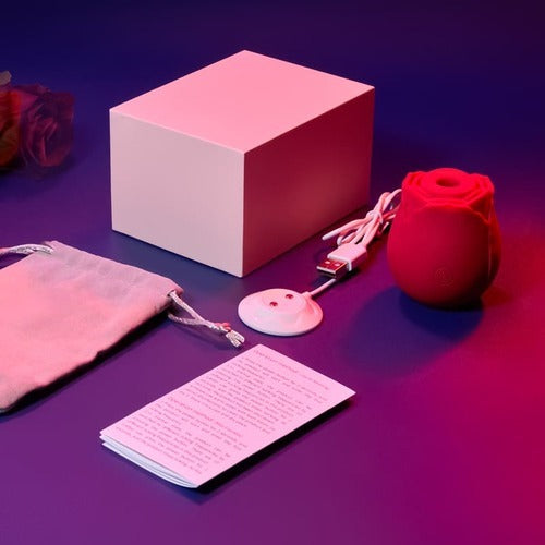 Rose-Patterned Clitoral Stimulator, 7-Speed Suction Bullet Vibrator