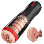 【Everted Fleshy Labia】ROKA - 5-in-1 Multifunctional Male Stroker with 5 Thrusting and Suction, 10 Vibration, and Transparent Removable Cover