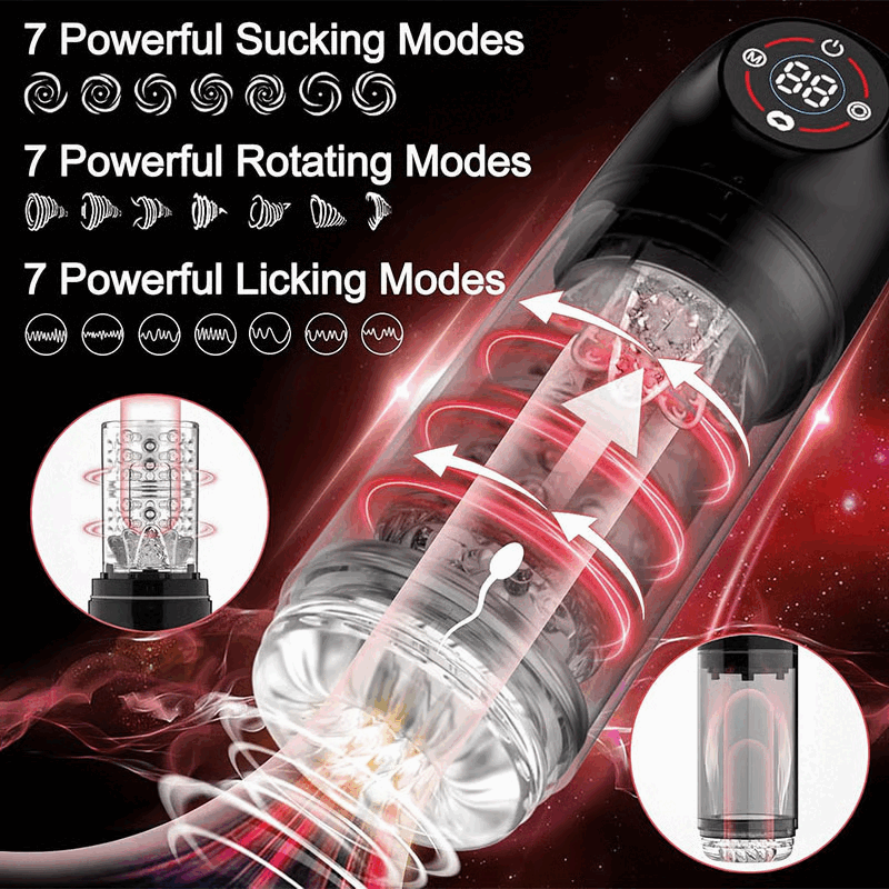 Romanlust Seductive Succubus 7 Rotating 7 Sucking Lcd Display Pumps & Enlargers  Automatic Male Masturbator