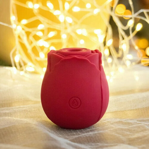 Rose-Patterned Clitoral Stimulator, 7-Speed Suction Bullet Vibrator