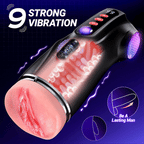 Daphne - 3 Sleeves Pocket Pussy Penis Pump with 9 Sucking & 9 Vibrating Male Stroker