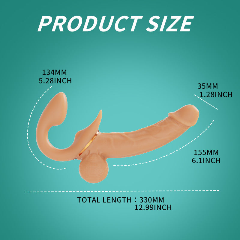 Night Sakura Double-Ended Realistic Dildo – Soft Silicone Wearable Vibrating Strap-On for Couples