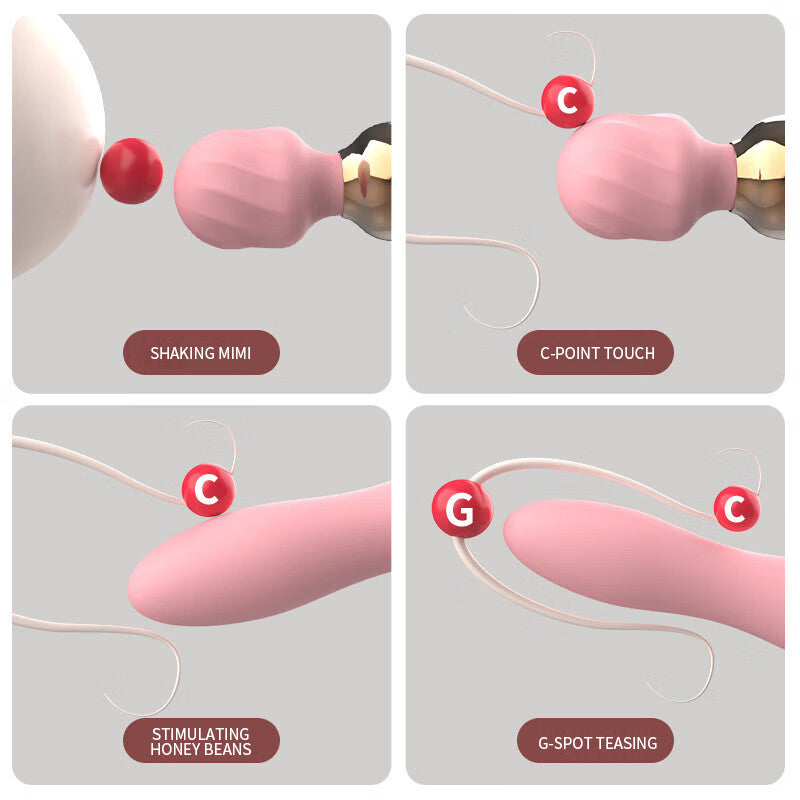 Shanggan Variable Frequency Dual Head Silicone Female AV Vibrator Charging Massage Stick Masturbator Adult Sex Products Heating