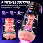 Daphne - 3 Sleeves Pocket Pussy Penis Pump with 9 Sucking & 9 Vibrating Male Stroker