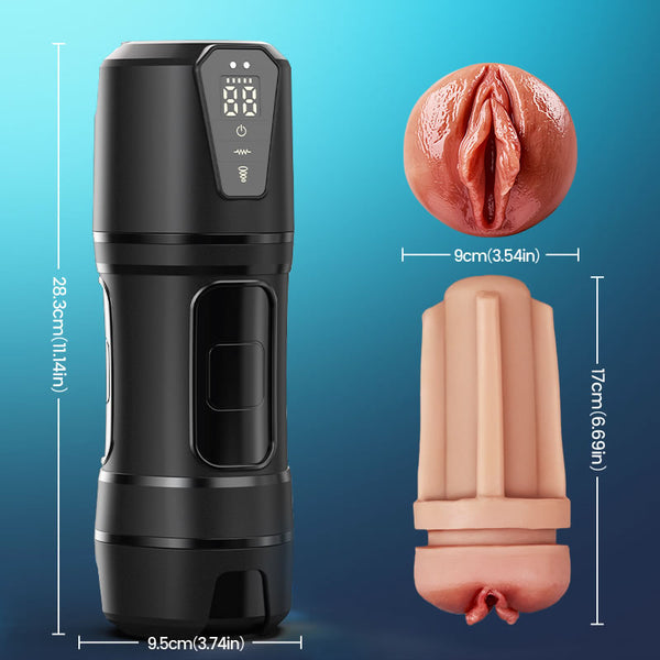 Challenger - 5 Suction 10 Vibration Male Masturbation Multi-Speed Adjustable Realistic TPE Sleeve IPX7 Waterproof Stroker
