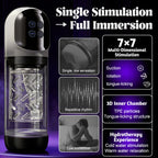 Vortex - 7 Suction 7 Rotation Stroker – 3D Real Feel Waterproof Hot & Cold Spa Suction Vacuum Pumps Masturbator