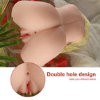 A little handsome man uses a half body solid doll as a sex toy, an adult sex doll, and a female buttocks inverted membrane masturbator