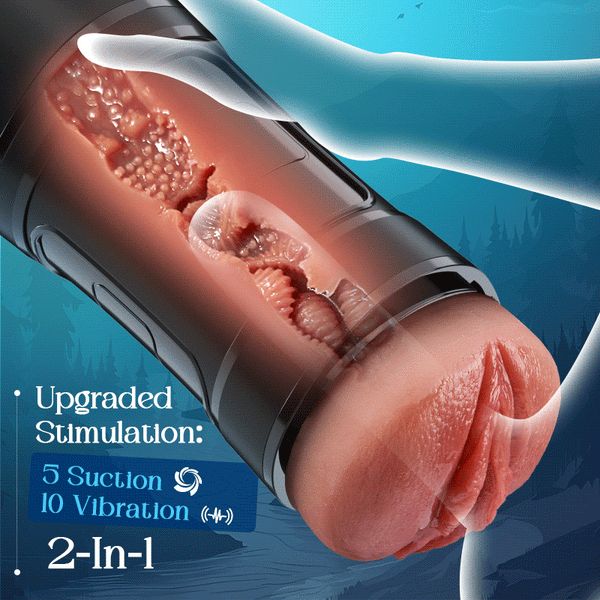 Challenger - 5 Suction 10 Vibration Male Masturbation Multi-Speed Adjustable Realistic TPE Sleeve IPX7 Waterproof Stroker