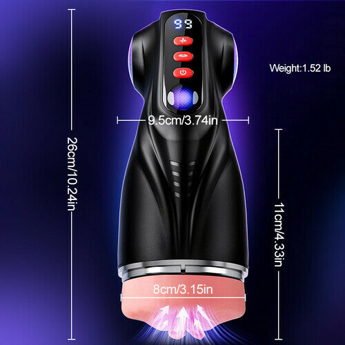 Daphne - 3 Sleeves Pocket Pussy Penis Pump with 9 Sucking & 9 Vibrating Male Stroker