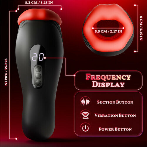 Enchantment - 9 Vibrations 4 Suctions Clamping Suction Oral Simulation Male Masturbator