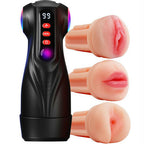 Daphne - 3 Sleeves Pocket Pussy Penis Pump with 9 Sucking & 9 Vibrating Male Stroker