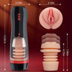 【Everted Fleshy Labia】ROKA - 5-in-1 Multifunctional Male Stroker with 5 Thrusting and Suction, 10 Vibration, and Transparent Removable Cover