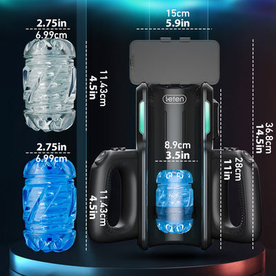 Leten - Interactive Transparent Stroker 10 Thrusting, 4,72 in Deep Stroke & Realistic Moaning Voice Stroker